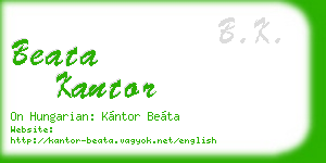 beata kantor business card